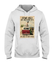 Camper Van Surfing Girl Hooded Sweatshirt tile