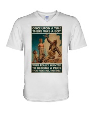 OUAT Boy Wanted To Become A Pilot V-Neck T-Shirt tile