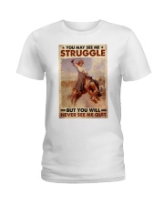 Cowgirl Rodeo Never See Me Quit Ladies T-Shirt tile
