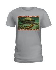 Diving With Sharks Choose Something Fun Ladies T-Shirt tile