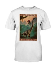 Mountain Biking Dinosaur Choose Something Fun Premium Fit Mens Tee tile