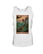 Mountain Biking Dinosaur Choose Something Fun Unisex Tank tile