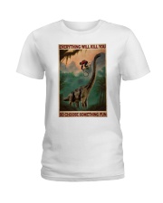 Mountain Biking Dinosaur Choose Something Fun Ladies T-Shirt tile