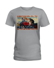 Bulldog Motorcycle Ladies T-Shirt tile