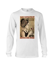 Easily Distracted By Books And Wine Long Sleeve Tee tile