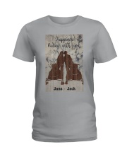 Snowmobile Happiness Is Riding With You Ladies T-Shirt tile