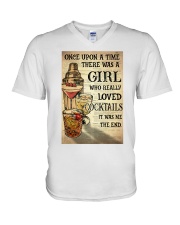 Girl Loved Cocktails V-Neck T-Shirt tile