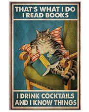 Cat Read Books Drink Cocktail-R 24x36 Poster front