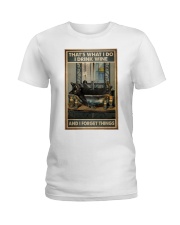 Black Cat Drink Forget Things Ladies T-Shirt tile