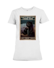 Black Cat Drink Forget Things 3 Premium Fit Ladies Tee tile