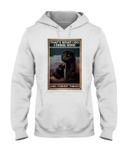 Black Cat Drink Forget Things 3 Hooded Sweatshirt tile