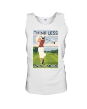 Golf Think Less Swing More Unisex Tank tile