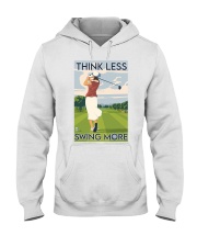 Golf Think Less Swing More Hooded Sweatshirt tile