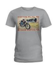 Motorbike And Train Racing Choose Something Fun Ladies T-Shirt tile