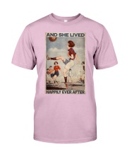 Girl Playing Football Lived Happily Classic T-Shirt tile