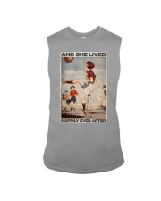 Girl Playing Football Lived Happily Sleeveless Tee tile