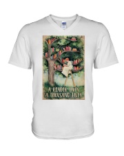 A Reader Lives A Thousand Lives V-Neck T-Shirt tile