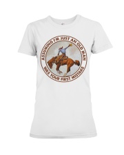 Cowboy Ride Bronco And Drink Beer Premium Fit Ladies Tee tile