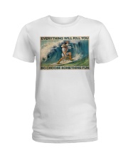 Cowboy Surfing Choose Something Fun Ladies T-Shirt tile