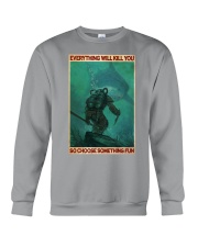 Diver And Shark Everything Will Kill You 2 Crewneck Sweatshirt tile