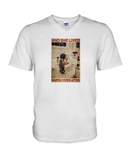And She Lived Happily Ever After V-Neck T-Shirt tile