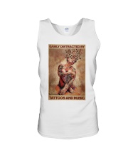 Distracted By Tattoos And Music Unisex Tank tile