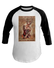 Distracted By Tattoos And Music Baseball Tee tile