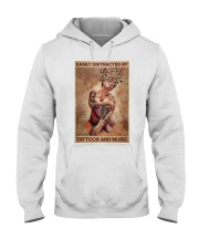 Distracted By Tattoos And Music Hooded Sweatshirt tile