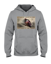 Motor Racing Happiness Is Corner Hooded Sweatshirt tile