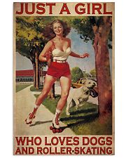 Girl Loves Roller-skating And Dogs Vertical Poster tile