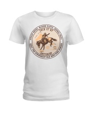 Cowboy Only The Strongest Men Ride Horses Ladies T-Shirt tile