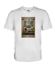 Cat Drink Wine Forget Things V-Neck T-Shirt tile