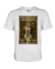 Books Go With You V-Neck T-Shirt tile