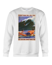 Fun Surfing Poster Design - Dprintes Crewneck Sweatshirt tile