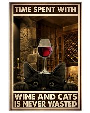 Time Spent With Wine And Cats 24x36 Poster front