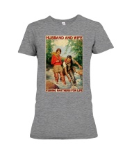 Husband And Wife Fishing Partners Premium Fit Ladies Tee tile
