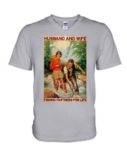 Husband And Wife Fishing Partners V-Neck T-Shirt tile