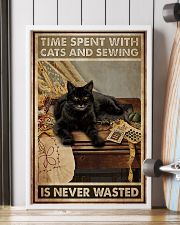 Sewing and Cats Never Wasted 24x36 Poster lifestyle-poster-4