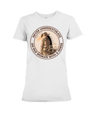 Never Underestimate An Old Woman With A Horse Premium Fit Ladies Tee tile