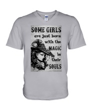Witch Some Girls Are Just Born With The Magic V-Neck T-Shirt tile