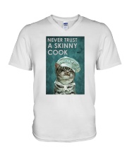 Never Trust A Skinny Cook V-Neck T-Shirt tile