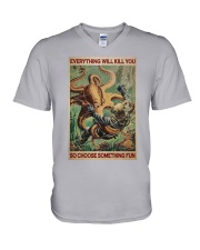 Diver And Octopus Everything Will Kill You - R V-Neck T-Shirt tile