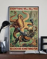 Diver And Octopus Everything Will Kill You - R 24x36 Poster lifestyle-poster-2