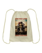 Couple Motocross And They Live happily Ever After Drawstring Bag tile