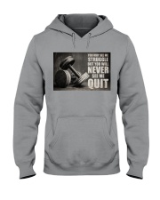 Dumbbell Struggle But Never Quit Hooded Sweatshirt tile
