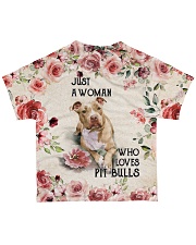 Pitbulls 3D Just A Woman Flower All-over T-Shirt back