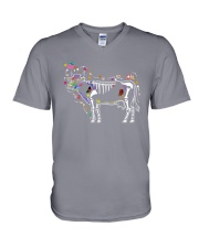 Cow -Day of The Dead V-Neck T-Shirt thumbnail
