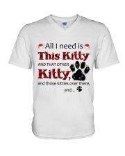 CAT ALL I NEED IS THIS KITTY V-Neck T-Shirt tile