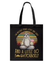 Sloths I'm Mosily Peace Love And Light Tote Bag tile