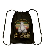 Sloths I'm Mosily Peace Love And Light Drawstring Bag tile